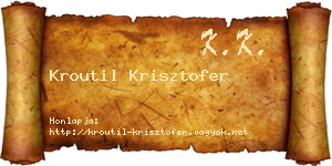Kroutil Krisztofer névjegykártya